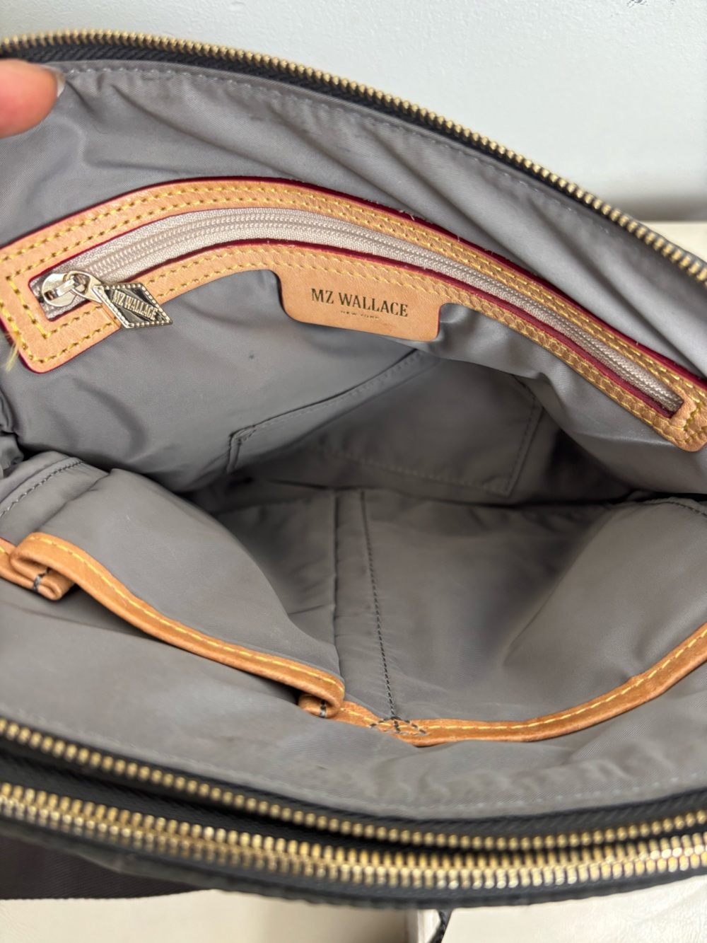 MZ Wallace Madison Quilted Nylon Crossbody Bag In Olive Green - Picture 5 of 12